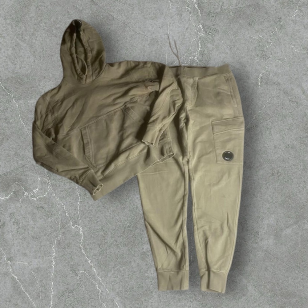 C.P Company Tracksuit Mens XS‎ Tan Hoodie Pants Pullover Tech Opium Activewear